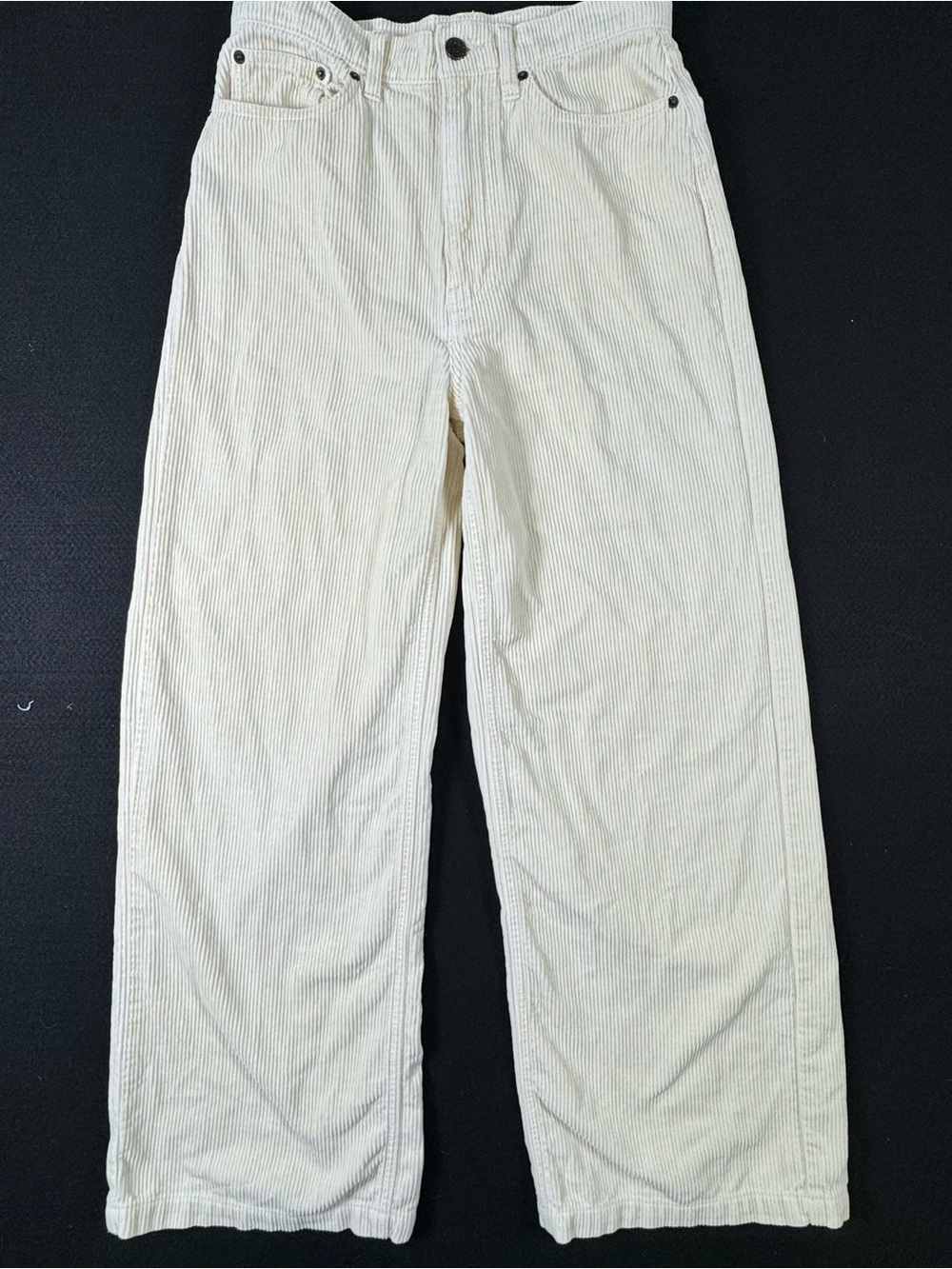 BDG Cream High Waist Wide Leg Corduroy Pants
